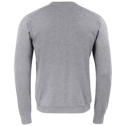 Grey Melange - Back - Cutter & Buck Mens Oakville Knitted Crew Neck Sweater Top