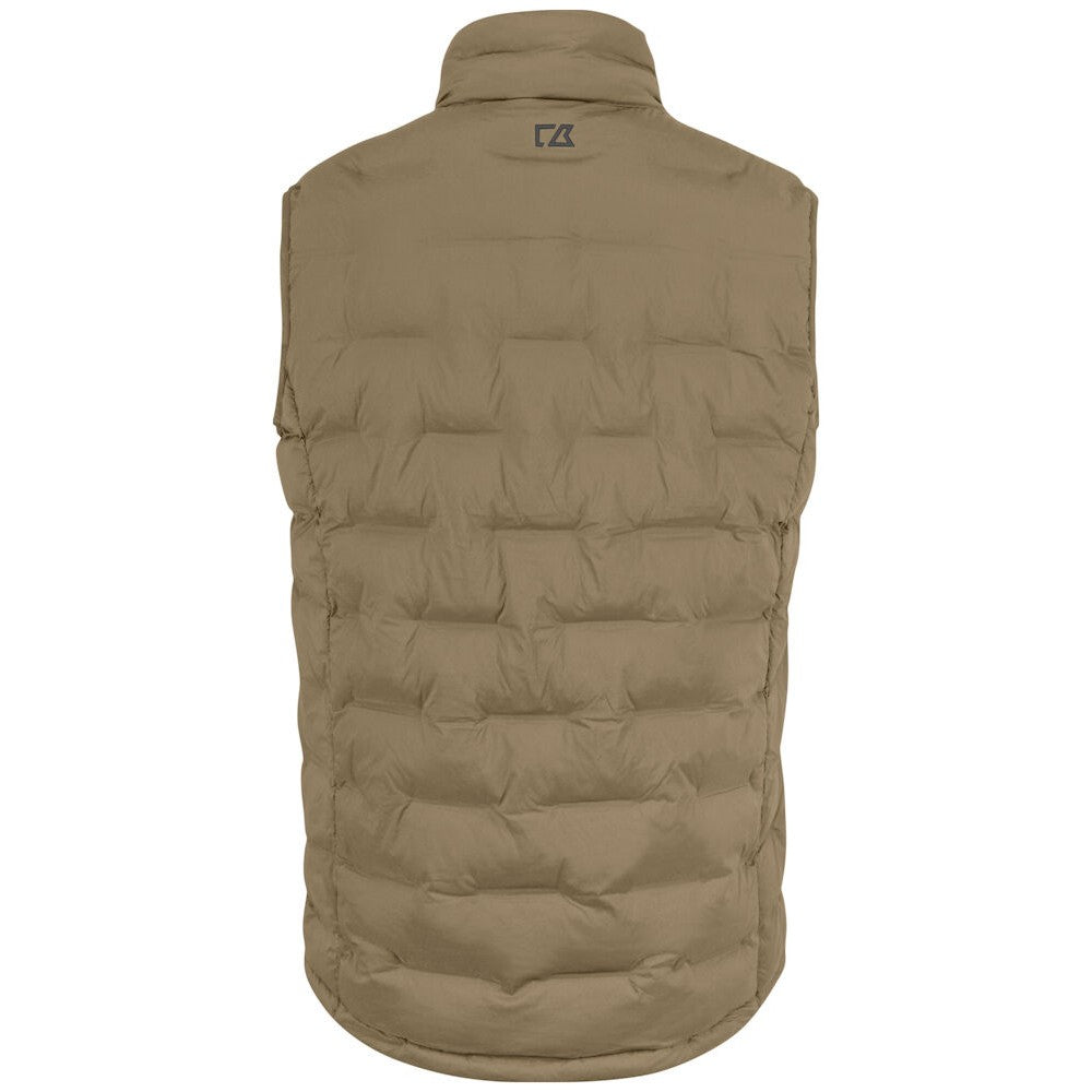 Khaki - Back - Cutter & Buck Mens Baker Gilet