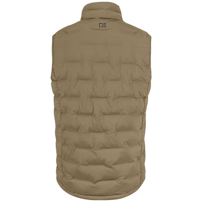 Khaki - Back - Cutter & Buck Mens Baker Gilet