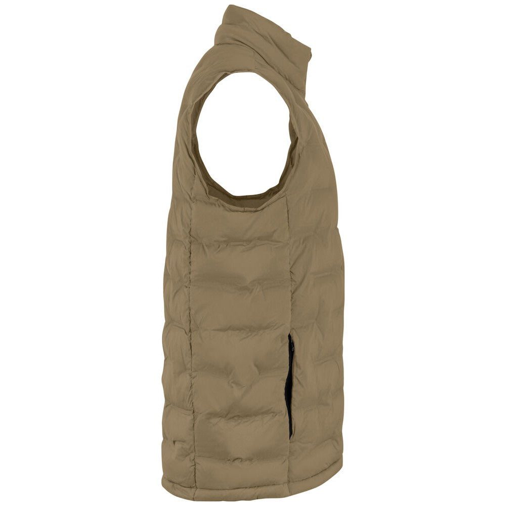Khaki - Side - Cutter & Buck Mens Baker Gilet