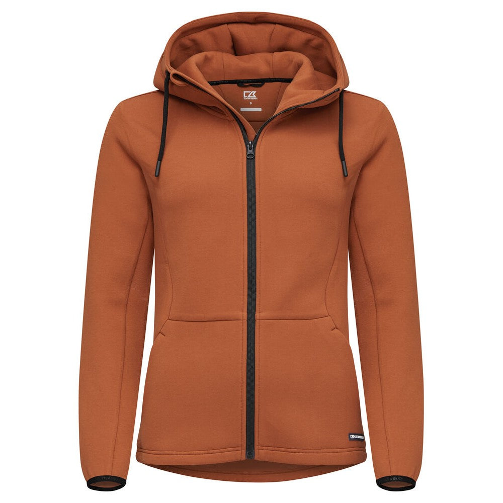 Orange Rust - Front - Cutter & Buck Womens-Ladies Pemberton Full Zip Hoodie