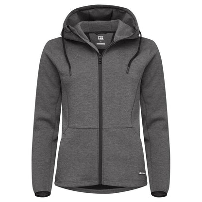 Anthracite Melange - Front - Cutter & Buck Womens-Ladies Pemberton Full Zip Hoodie