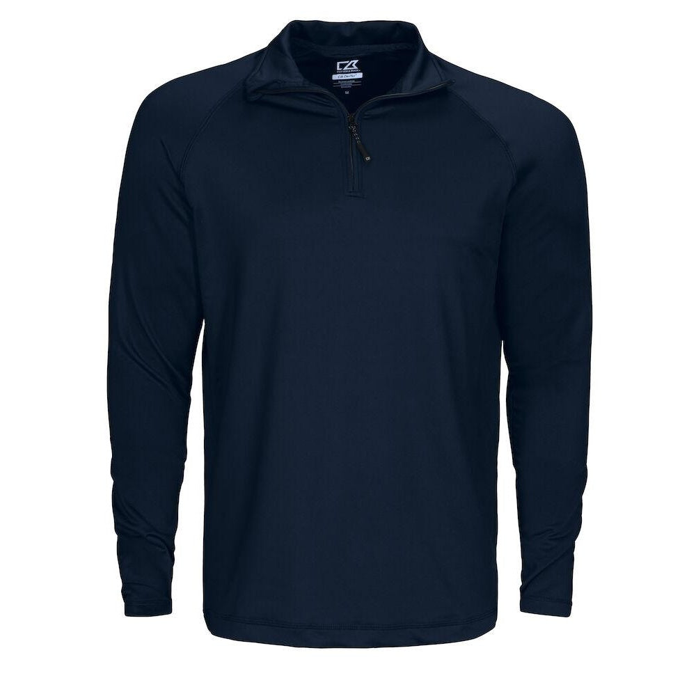 Dark Navy - Front - Cutter & Buck Mens Coos Bay Half Zip Top