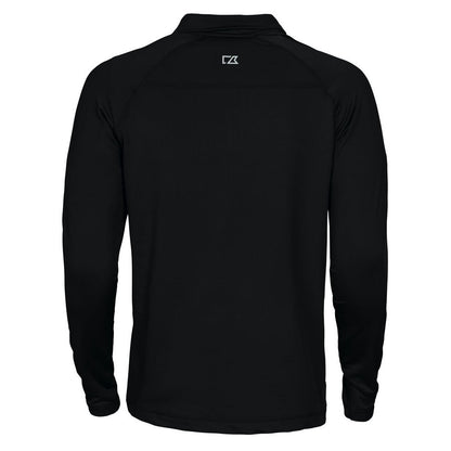 Black - Back - Cutter & Buck Mens Coos Bay Half Zip Top
