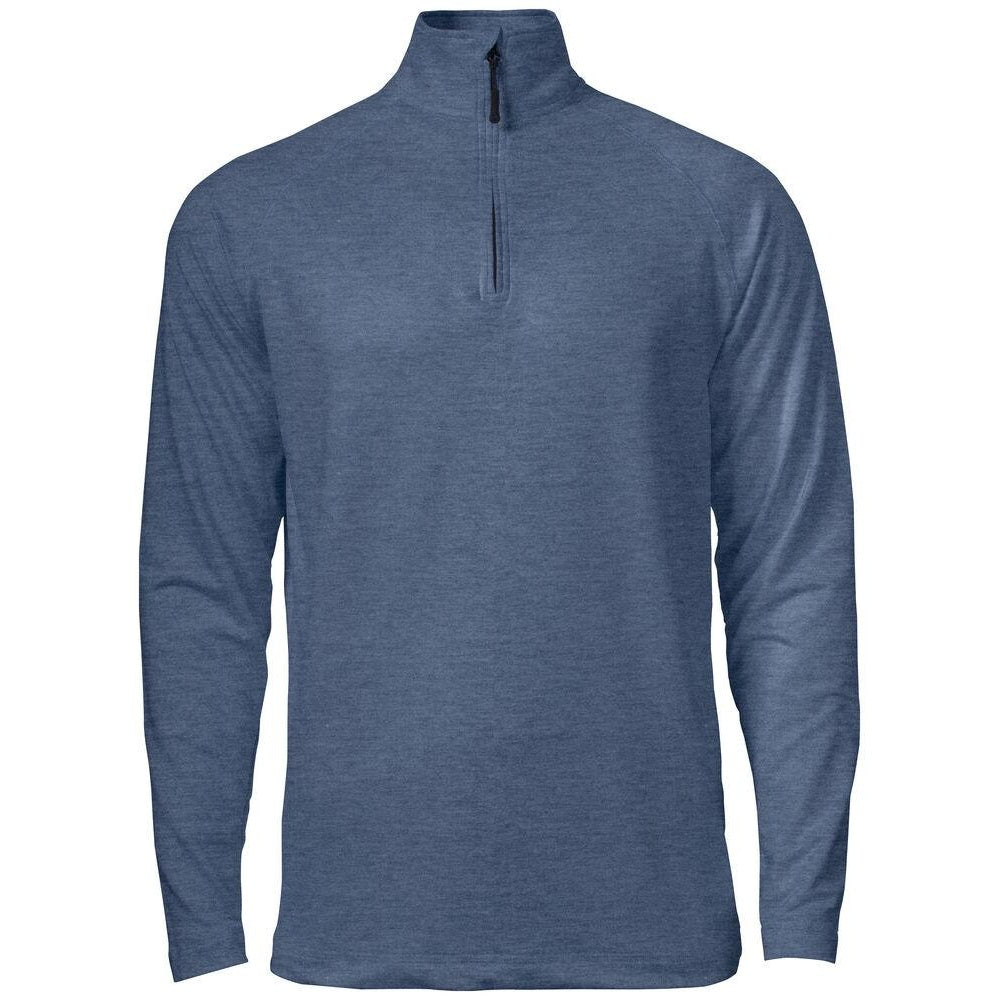 Slate Blue Melange - Front - Cutter & Buck Mens Coos Bay Half Zip Top