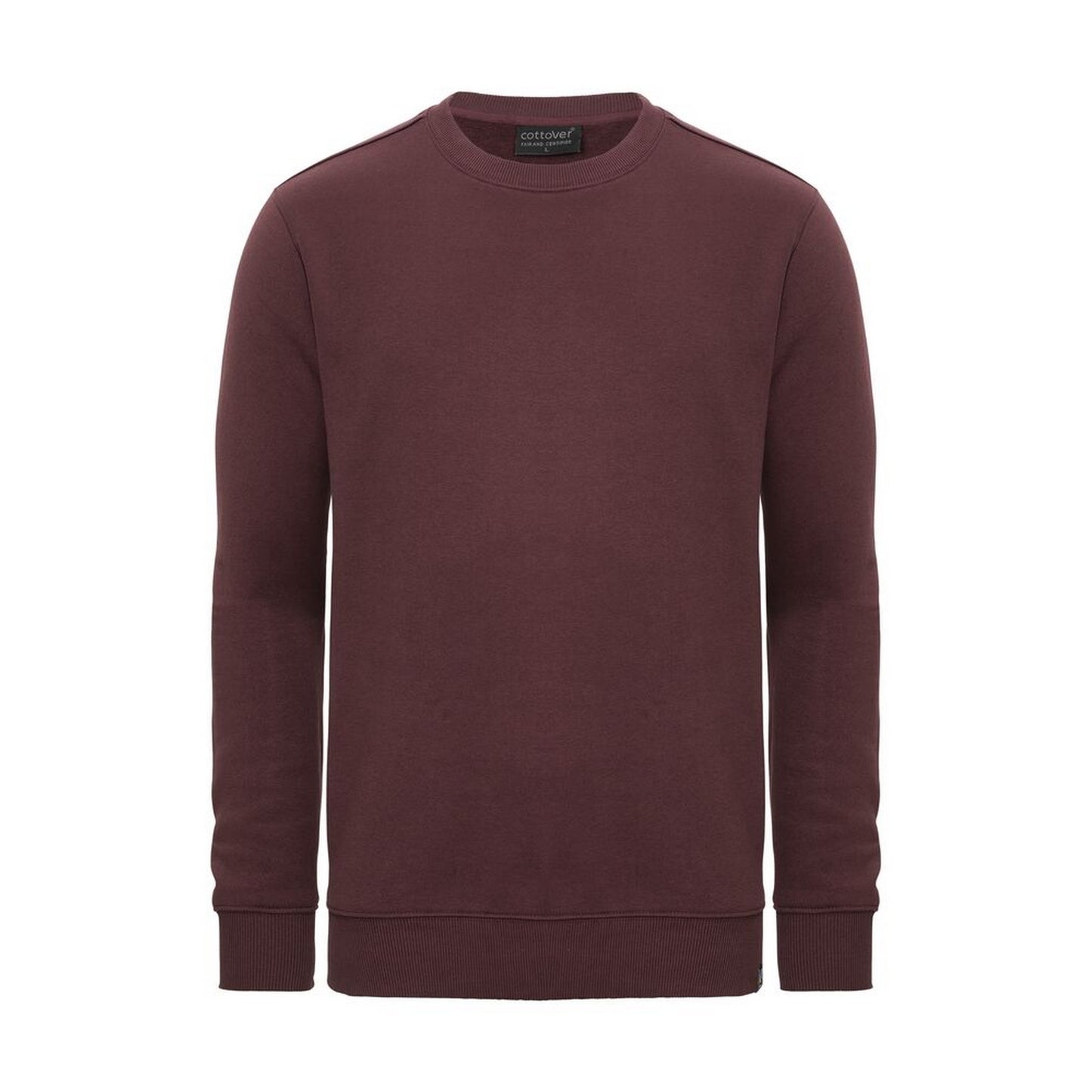 Burgundy - Front - Cottover Unisex Adult Key Crew Neck Sweatshirt