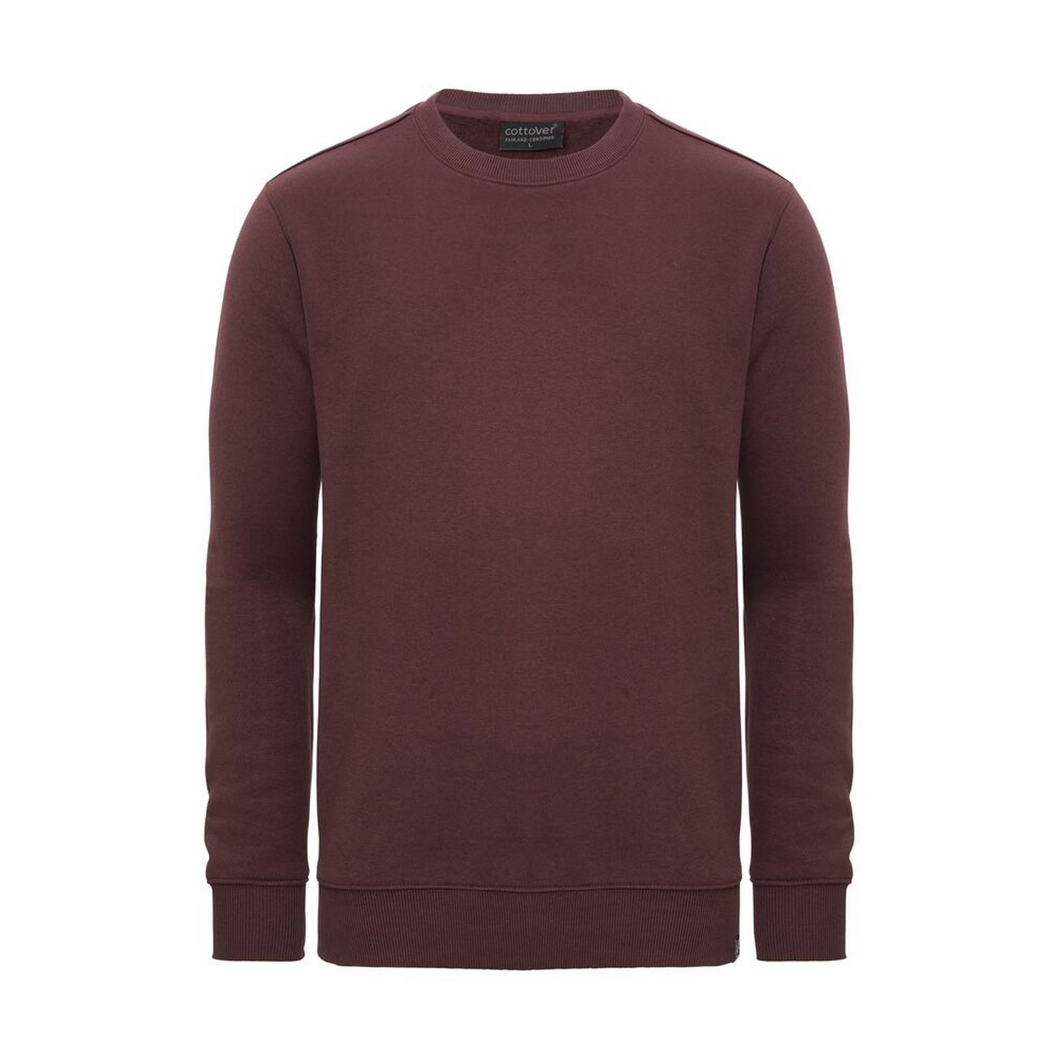 Burgundy - Front - Cottover Unisex Adult Key Crew Neck Sweatshirt