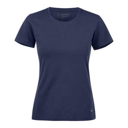 Navy Melange - Front - Cutter & Buck Womens-Ladies Manzanita Round Neck T-Shirt