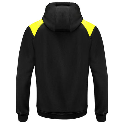 Black-Yellow - Back - Projob Mens Full Zip Hoodie