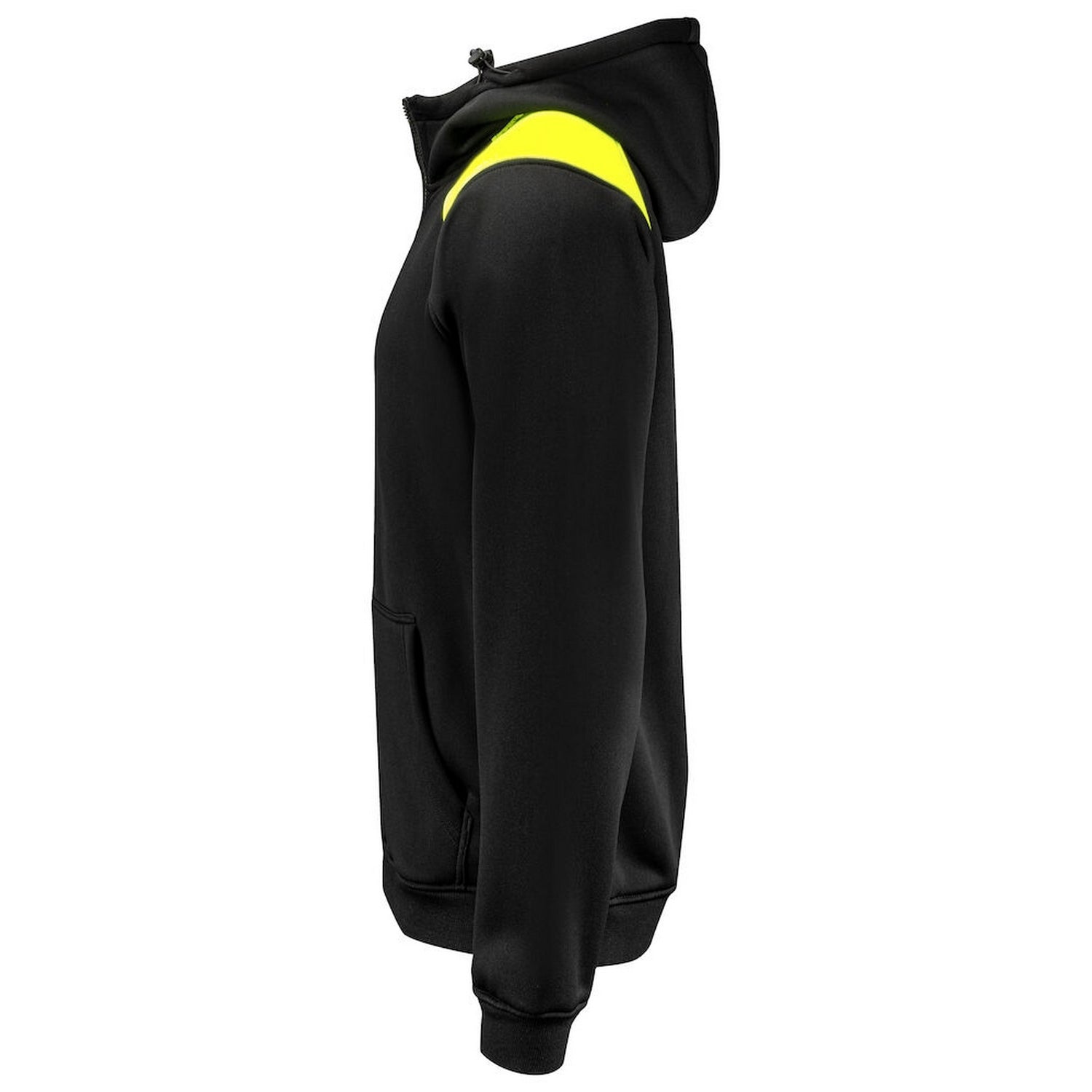 Black-Yellow - Lifestyle - Projob Mens Full Zip Hoodie