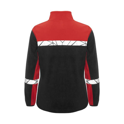 Black-Red - Back - Projob Womens-Ladies Progression Full Zip Fleece Jacket