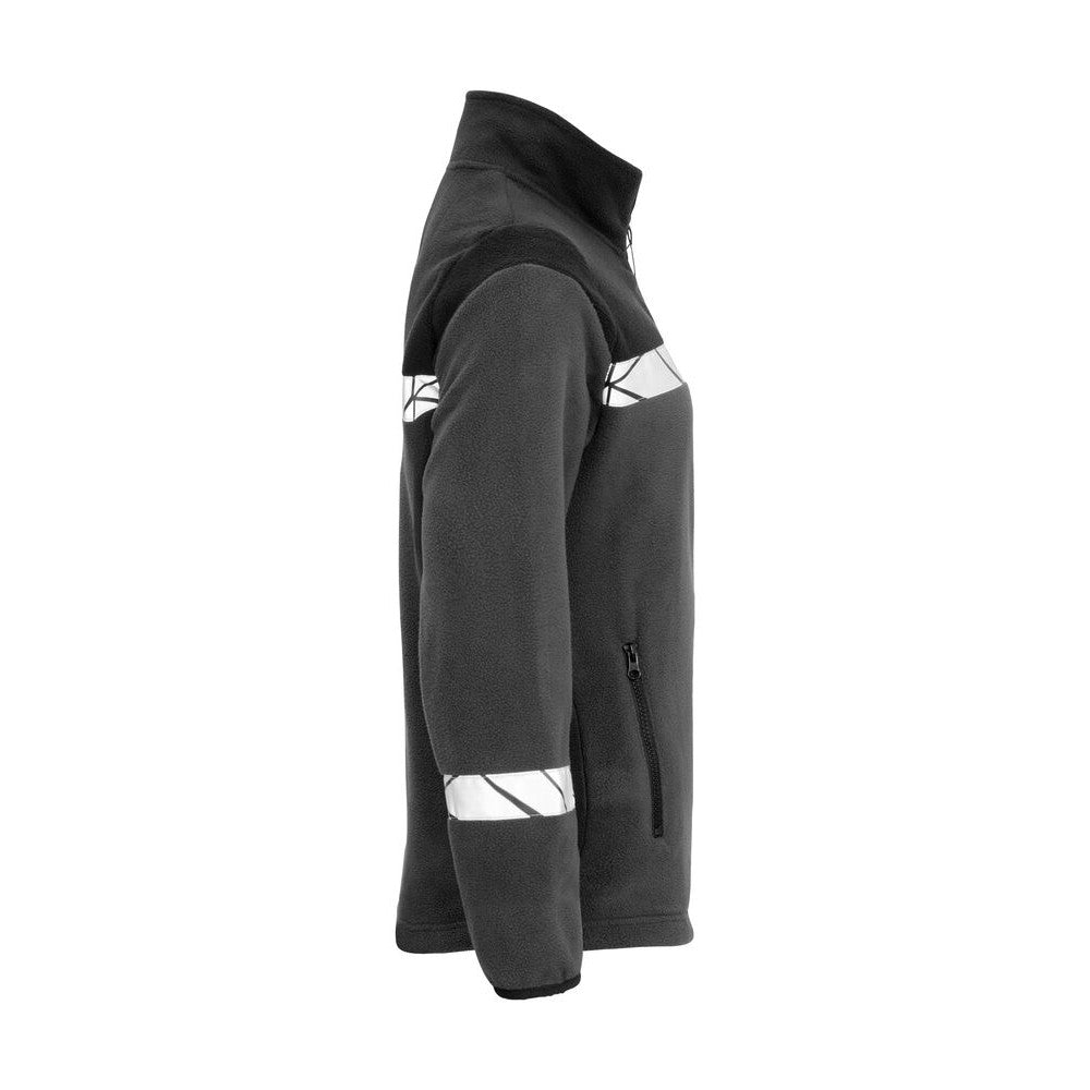 Grey-Black - Side - Projob Womens-Ladies Progression Full Zip Fleece Jacket