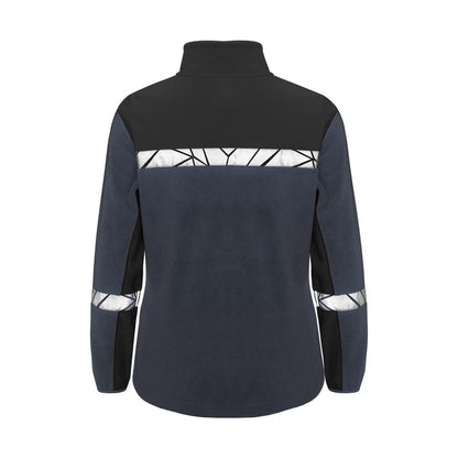 Navy-Black - Back - Projob Womens-Ladies Progression Full Zip Fleece Jacket