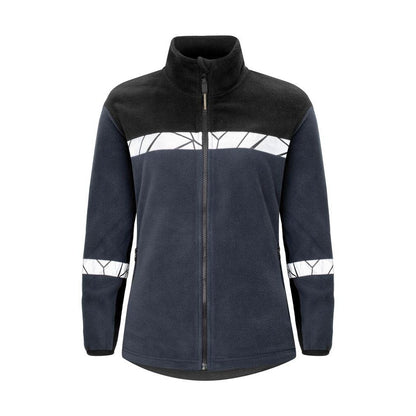 Navy-Black - Front - Projob Womens-Ladies Progression Full Zip Fleece Jacket
