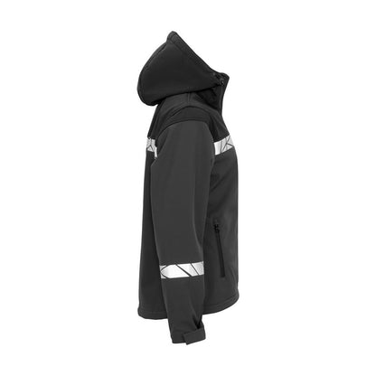 Grey-Black - Side - Projob Womens-Ladies Progression Soft Shell Jacket