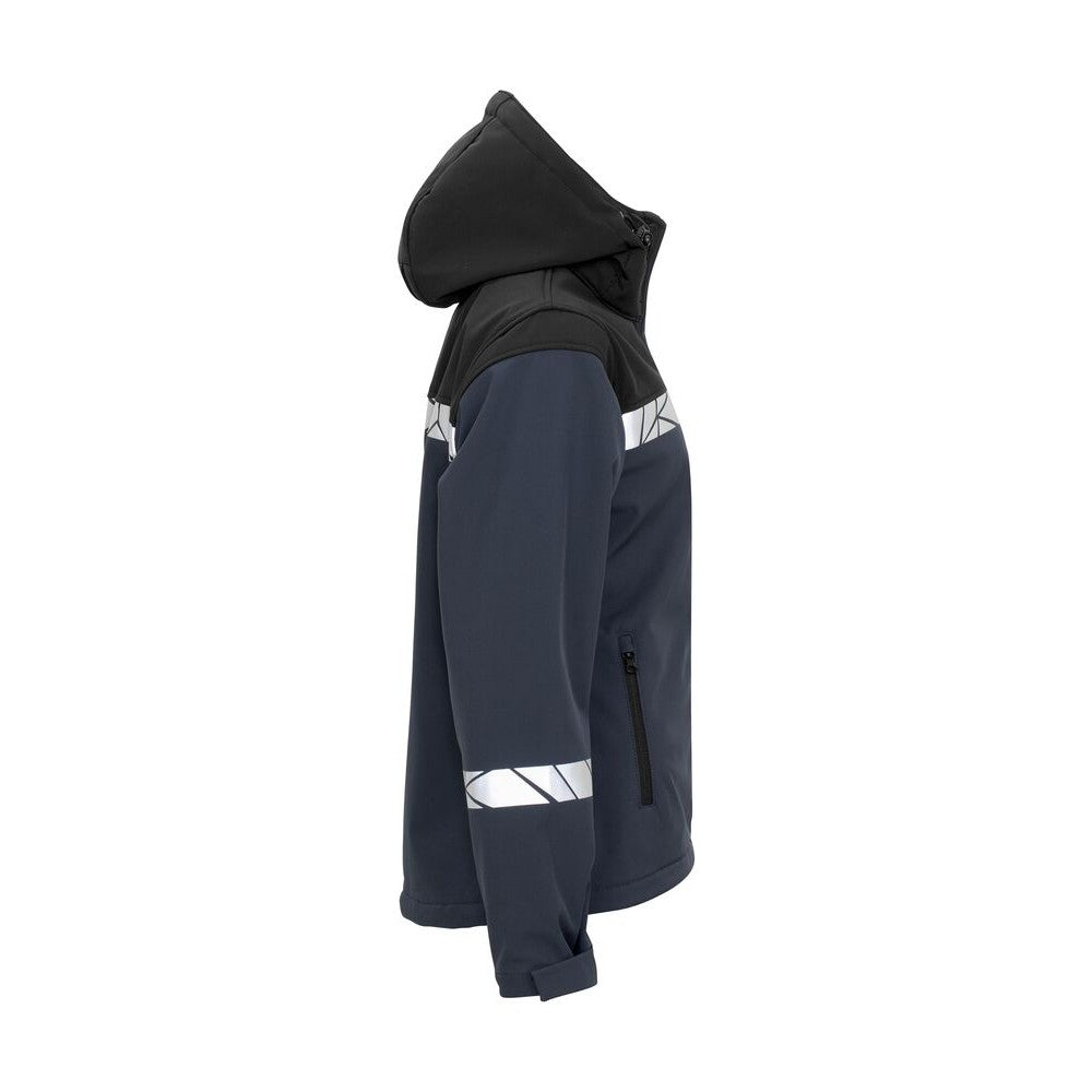 Navy-Black - Side - Projob Womens-Ladies Progression Soft Shell Jacket
