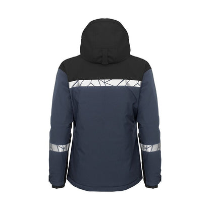 Navy-Black - Back - Projob Womens-Ladies Progression Soft Shell Jacket