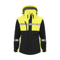 Black-Yellow - Front - Projob Womens-Ladies Progression Soft Shell Jacket