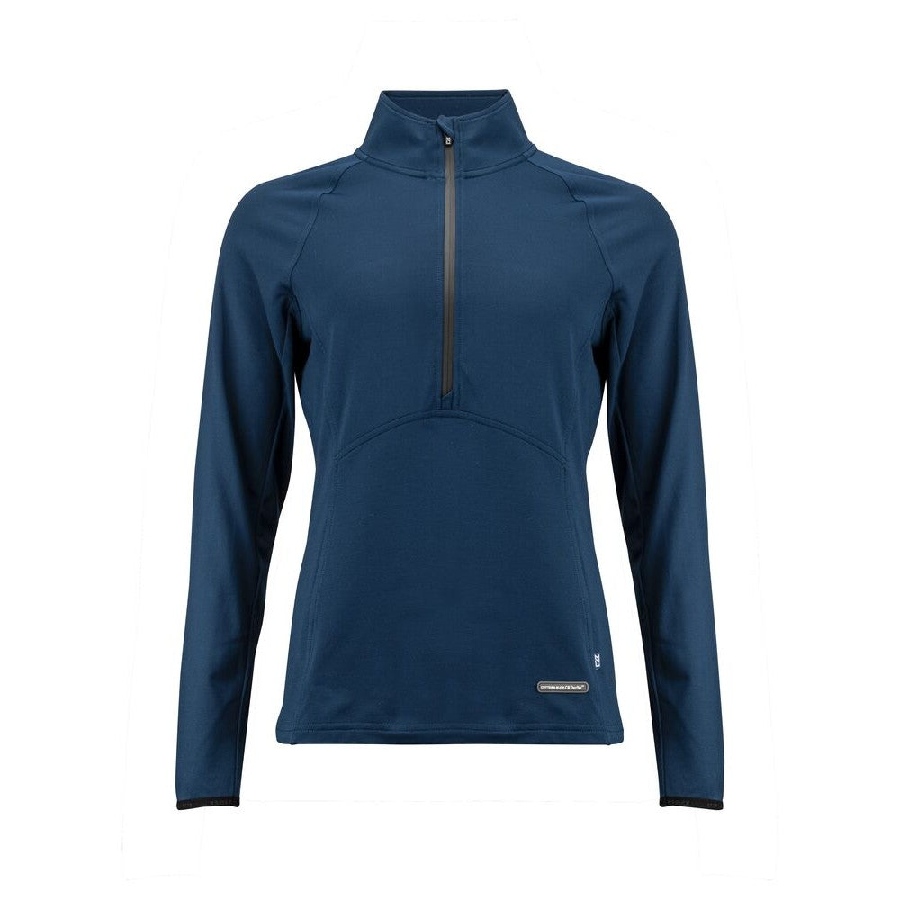 Dark Navy - Front - Cutter & Buck Womens-Ladies Adapt Half Zip Fleece Top
