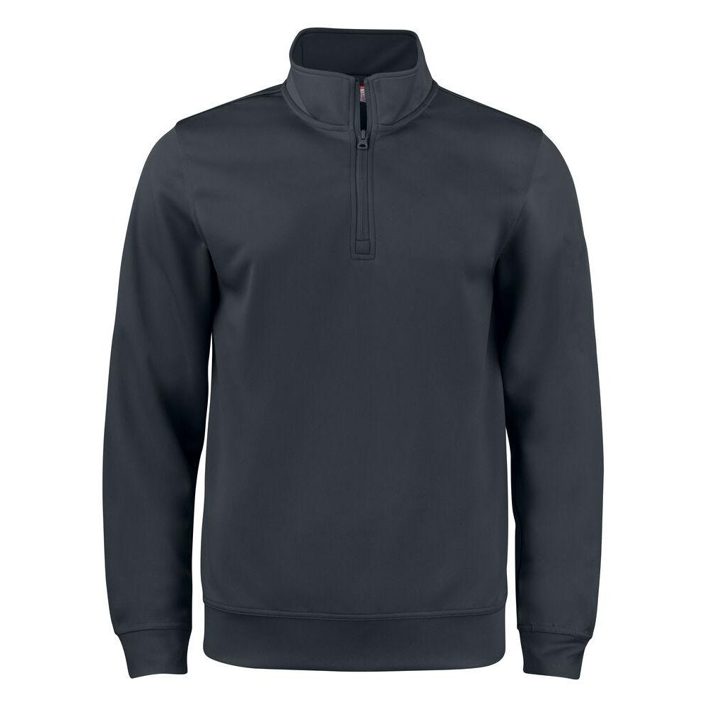 Black - Front - Clique Childrens-Kids Basic Active Quarter Zip Track Top