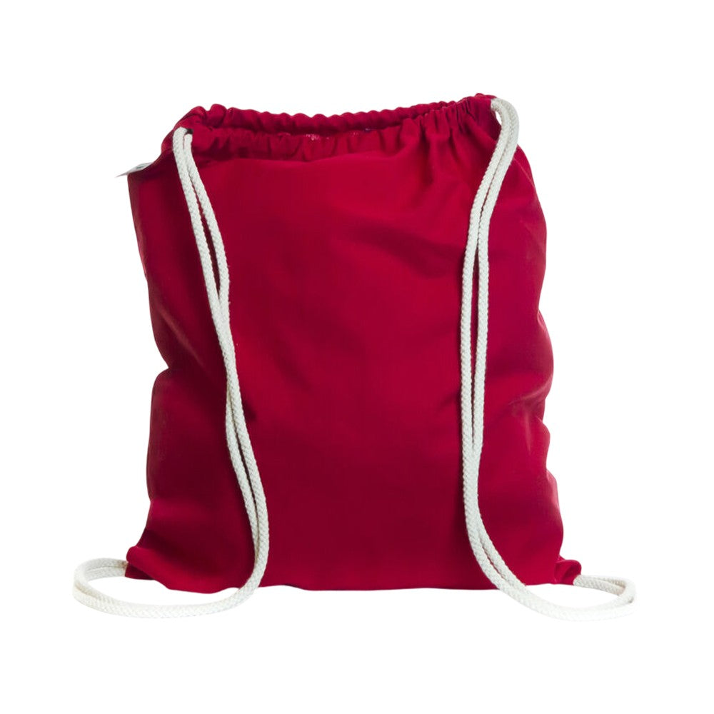 Red - Front - United Bag Store Cotton Drawstring Bag