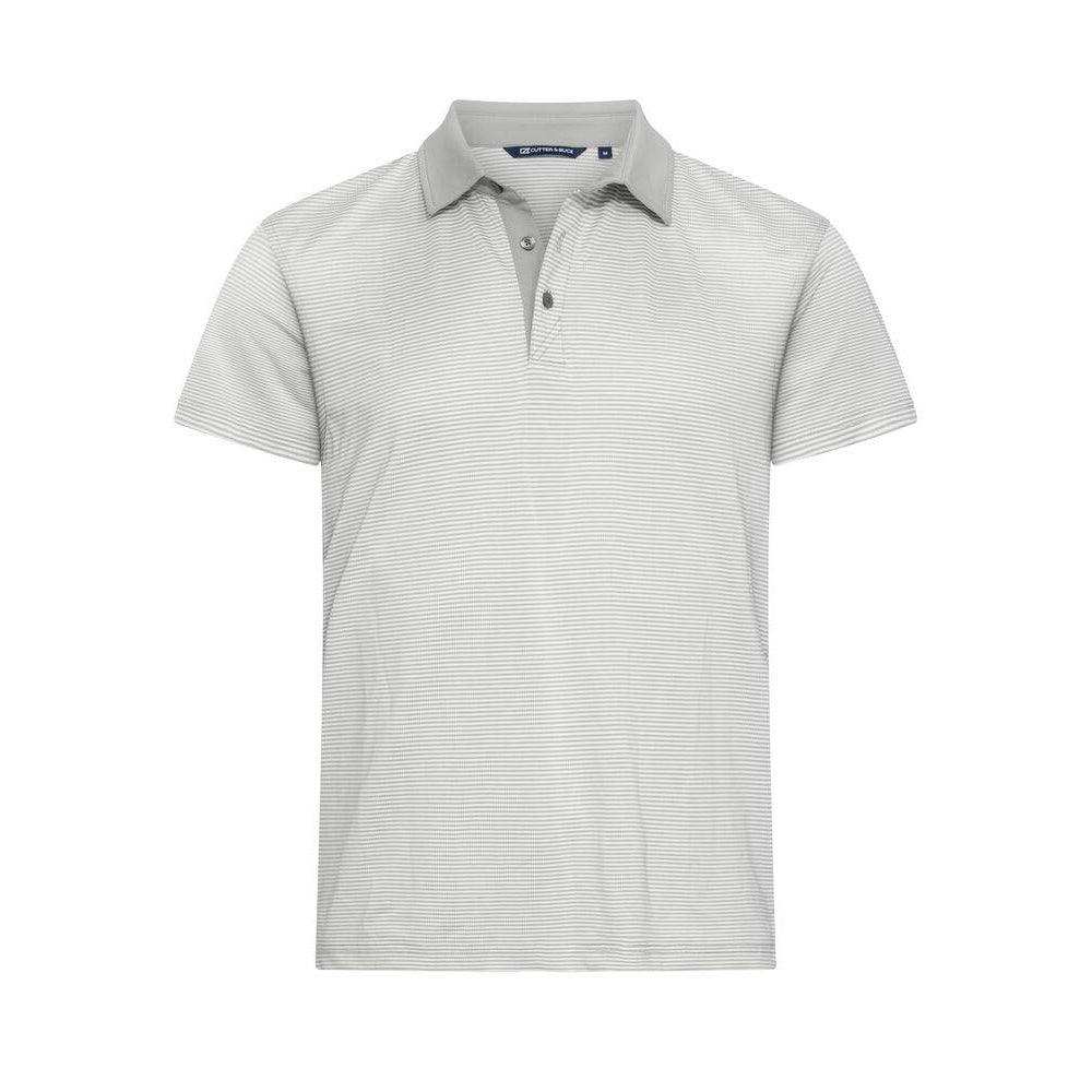 Silver - Front - Cutter & Buck Mens Virtue Stripes Polo Shirt