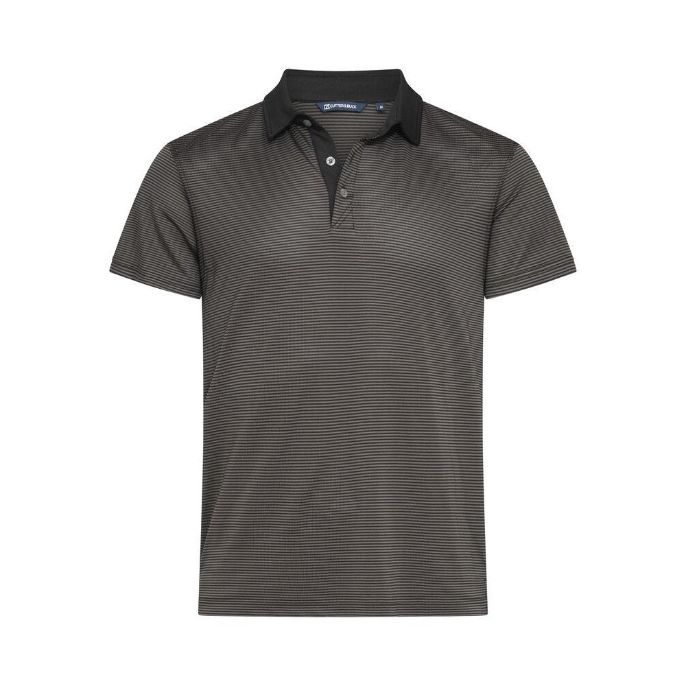 Black - Front - Cutter & Buck Mens Virtue Stripes Polo Shirt