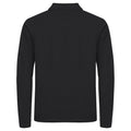 Black - Back - Clique Mens Premium Stretch Long-Sleeved Polo Shirt