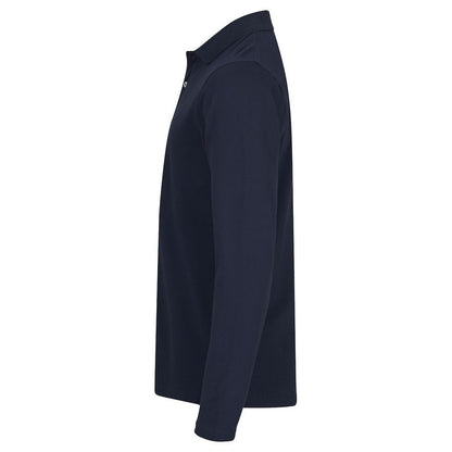 Navy - Lifestyle - Clique Mens Premium Stretch Long-Sleeved Polo Shirt