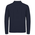 Navy - Back - Clique Mens Premium Stretch Long-Sleeved Polo Shirt