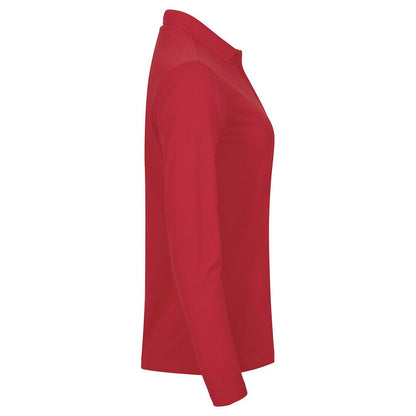 Red - Side - Clique Womens-Ladies Manhattan Long-Sleeved Polo Shirt