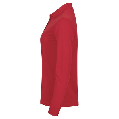 Red - Lifestyle - Clique Womens-Ladies Manhattan Long-Sleeved Polo Shirt