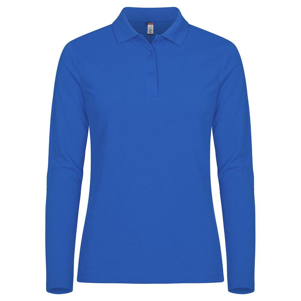 Royal Blue - Front - Clique Womens-Ladies Manhattan Long-Sleeved Polo Shirt