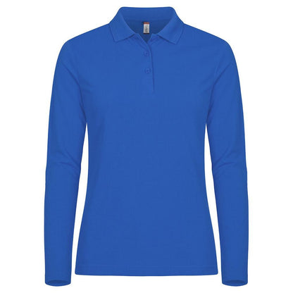 Royal Blue - Front - Clique Womens-Ladies Manhattan Long-Sleeved Polo Shirt