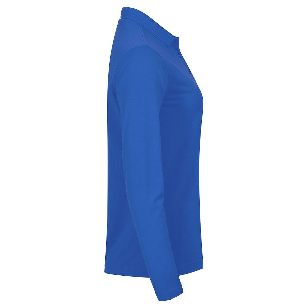 Royal Blue - Side - Clique Womens-Ladies Manhattan Long-Sleeved Polo Shirt