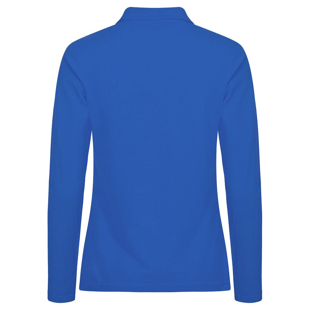 Royal Blue - Back - Clique Womens-Ladies Manhattan Long-Sleeved Polo Shirt