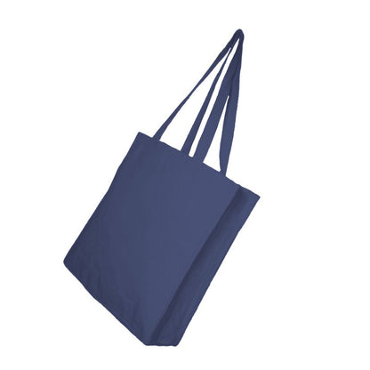 Navy - Back - United Bag Store Cotton Gusseted 207ml Shopper