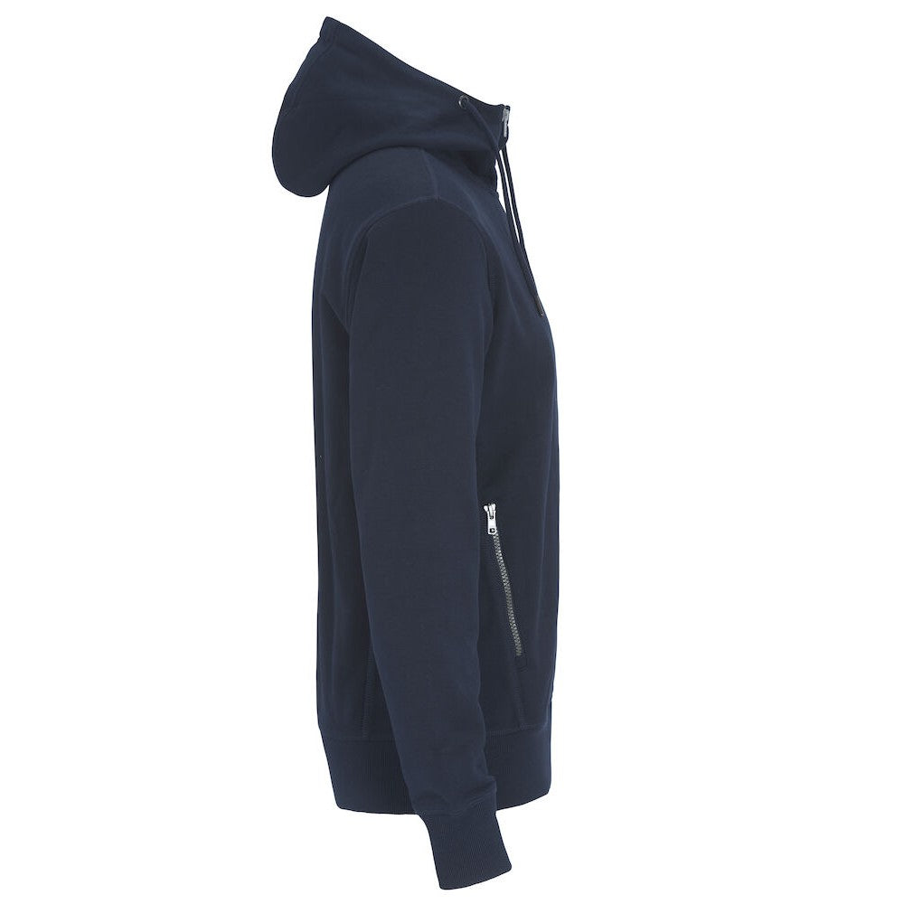 Navy - Side - Cottover Mens French Terry Full Zip Hoodie
