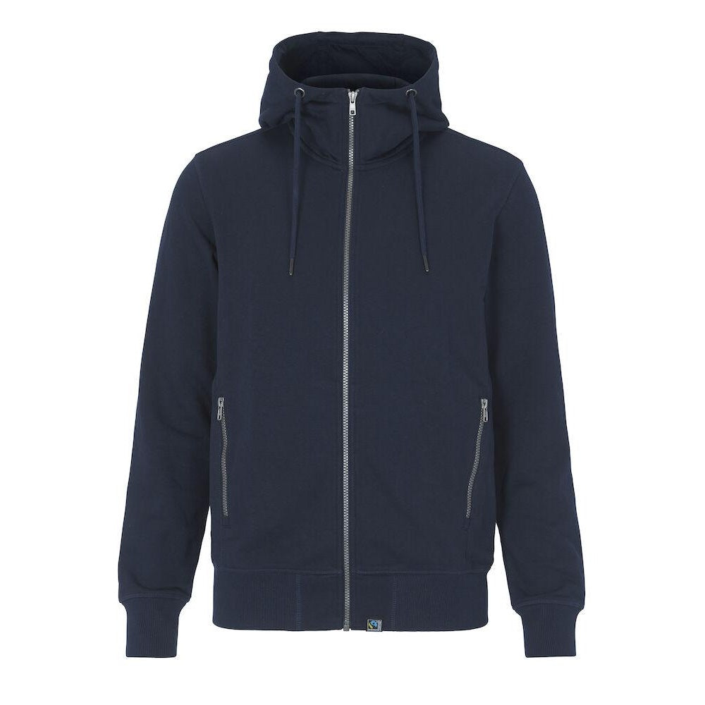 Navy - Front - Cottover Mens French Terry Full Zip Hoodie