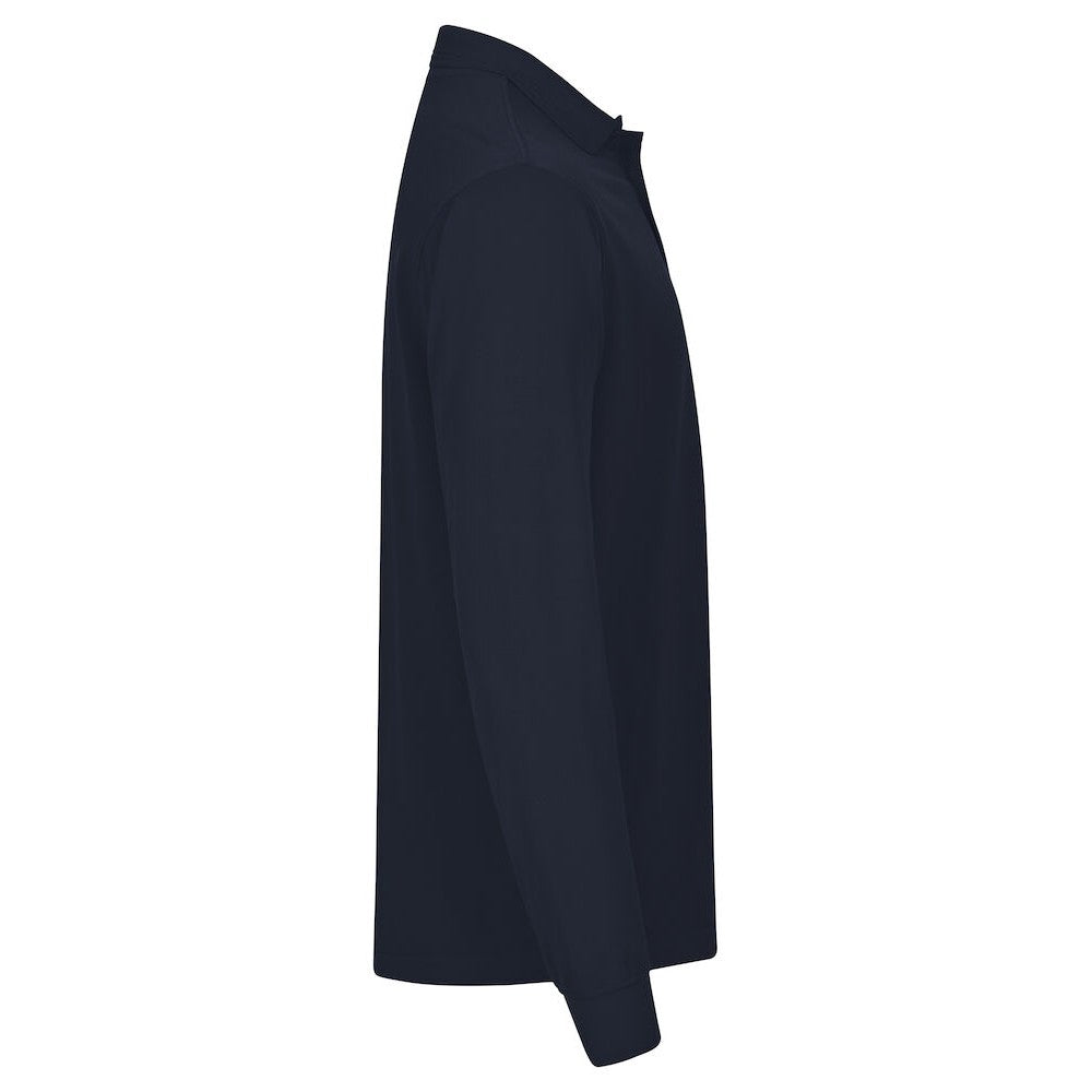 Navy - Side - Clique Mens Manhattan Long-Sleeved Polo Shirt