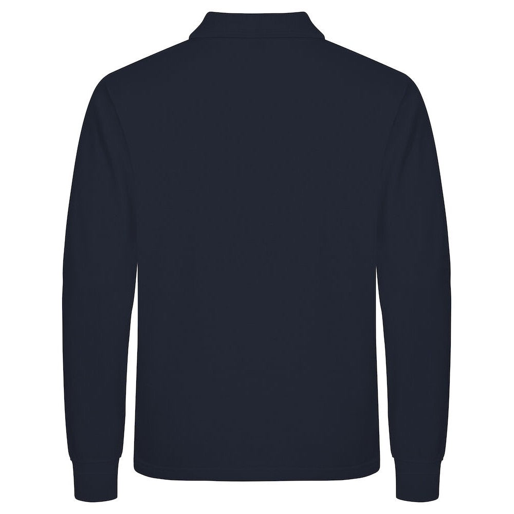 Navy - Back - Clique Mens Manhattan Long-Sleeved Polo Shirt