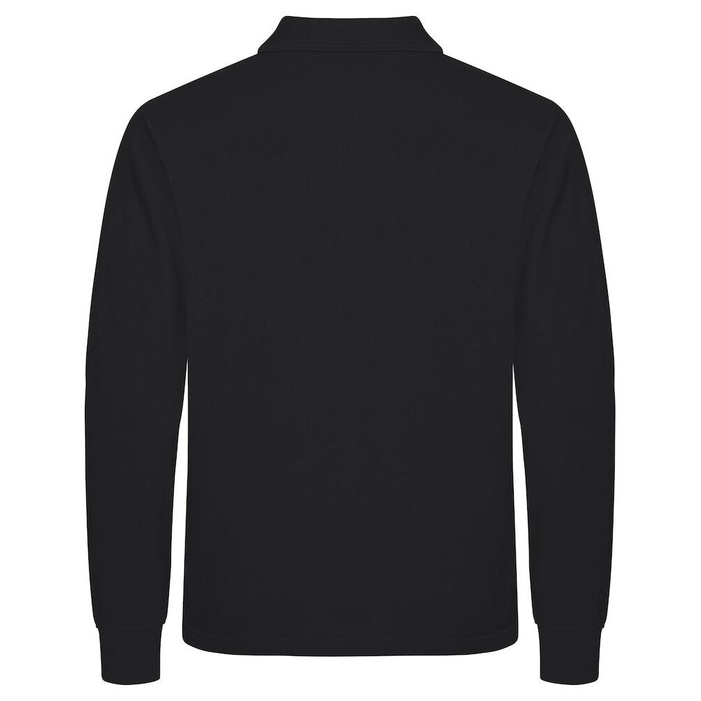 Black - Back - Clique Mens Manhattan Long-Sleeved Polo Shirt