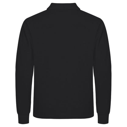 Black - Back - Clique Mens Manhattan Long-Sleeved Polo Shirt