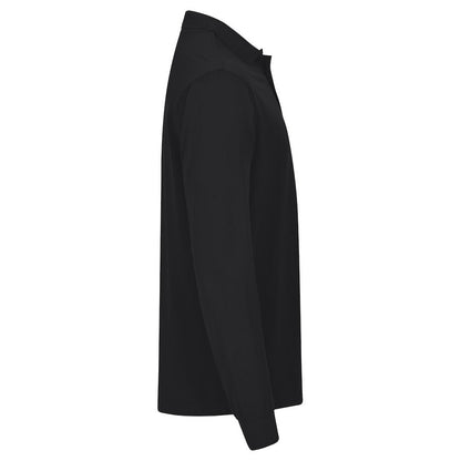 Black - Side - Clique Mens Manhattan Long-Sleeved Polo Shirt