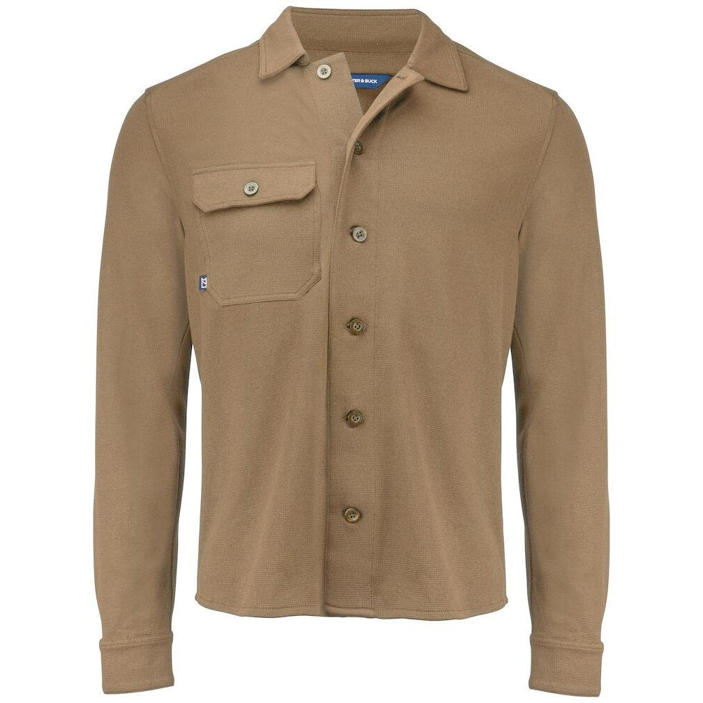 Khaki - Front - Cutter & Buck Mens Advantage Leisure Shirt