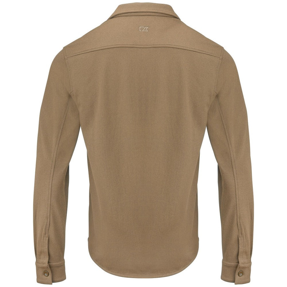 Khaki - Back - Cutter & Buck Mens Advantage Leisure Shirt