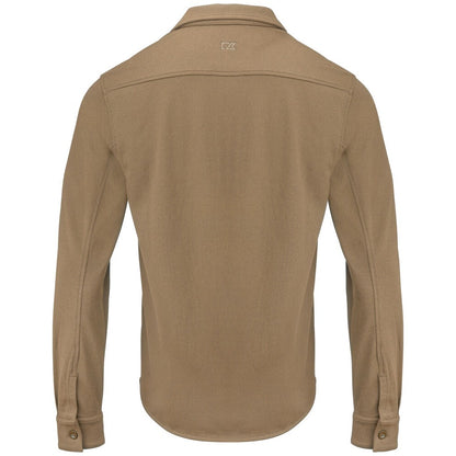 Khaki - Back - Cutter & Buck Mens Advantage Leisure Shirt