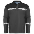 Grey-Black - Front - Projob Mens Progression Pique Long-Sleeved Polo Shirt