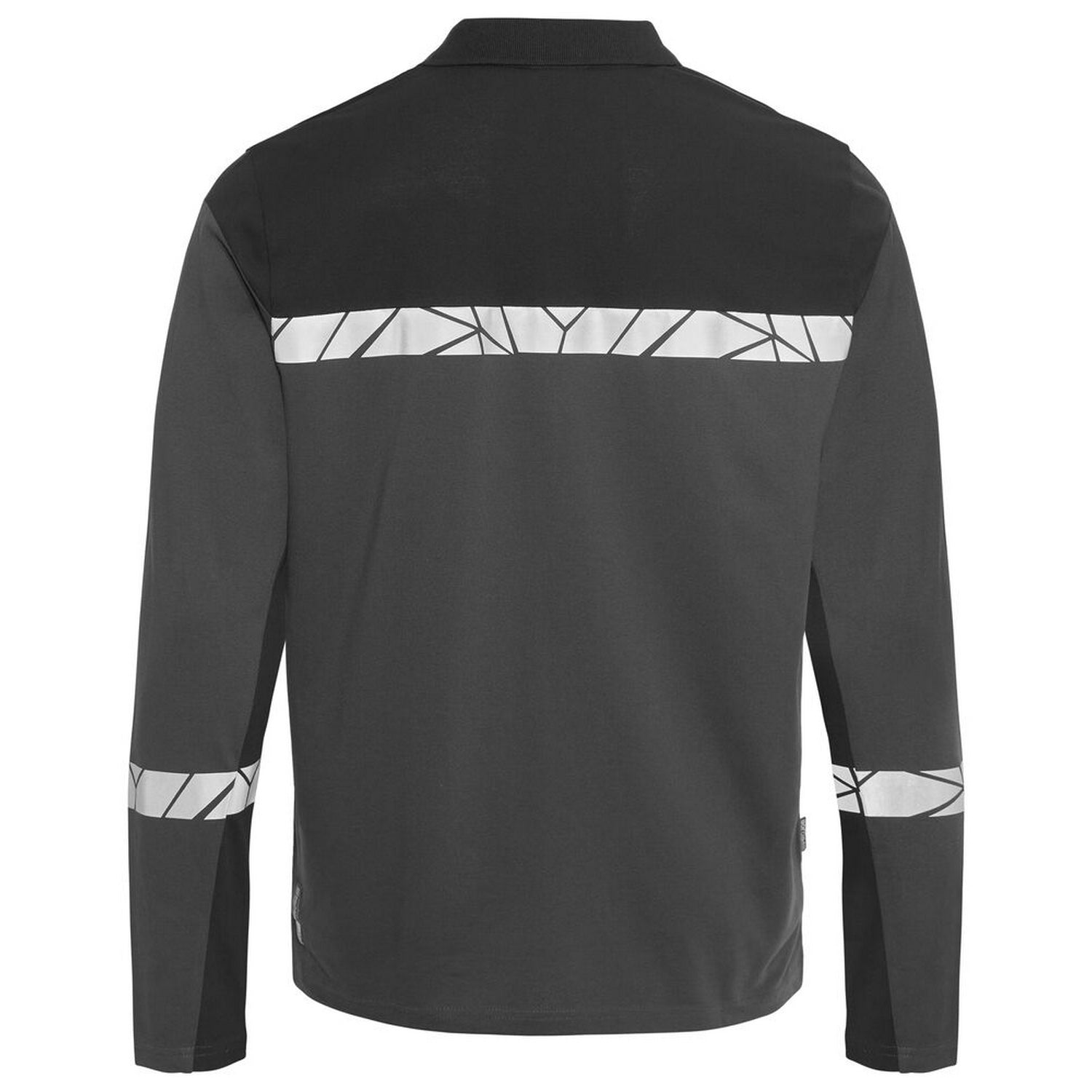 Grey-Black - Back - Projob Mens Progression Pique Long-Sleeved Polo Shirt