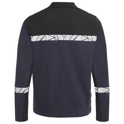 Navy-Blue - Back - Projob Mens Progression Pique Long-Sleeved Polo Shirt